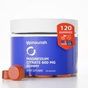 UpNourish Magnesium Gummi für Erwachsene & Kinder Magnesium Citrate Gummi 600mg, Kalm Supplement für Muskelentspannung, Knochen und Verdauungsgesundheit, Citrato de Magnesio, Vegan, Non-GMO, 120 Count