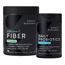 Sports Research® Digestive Regularity Pack - Daily Probiotics 60 Billion CFU + Organic Fiber Powder with Psyllium Husk, Fibriss, and Agave Inulin