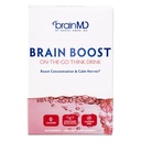 BRAINMD Dr Amen Brain Boost On The Go - 10 Packungen, Berry Flavor - Nootropic Drink Powder, Promotes Focus, Clarity & Mental Energy - Koffeinfrei, Glutenfrei - 10 Portionen