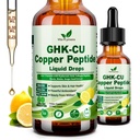 Vita PLynxera GHK-CU Peptide Supplement Liquid Drops, Premium 6-in-1 GHK CU Copper Peptides w. Marine Collagen Hyaluronic Acid Biotin for Anti-Aging, Skin Hair Growth Support, Oral Drops丨Women Men