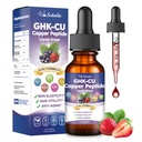 GHK-CU Peptide Supplement Liquid Drops, Premium 6-in-1 GHK CU Copper Peptides w. Marine Collagen Hyaluronic Acid Biotin for Anti-Aging, Skin Hair Growth Support, Oral Drops丨Women Men