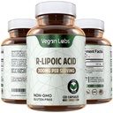 Vegan Labs R-Lipoic Acid 300MG, 120 Vegan Kapseln- Unterstützt Cellular Energy und Antioxidant Protection- Glutenfrei, Non-GMO, Stabilisierte R-ALA Ergänzung- 4 Monate Versorgung