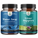 Bundle of Water Away Pills Maximale Stärke - Kräuterdiuretische Pillen für Wasserretention für Fast-Agierende Bloating Relief und Leberreiniger Detox & Repair Formel - Kräuter Leberunterstützung Ergänzung
