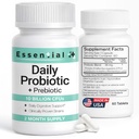 Essential Daily Probiotic for Men and Women 10 Billion CFU, 60 Vegicaps Men Probiotics for Digestive Health with Prebiotics & 2 Strains, Probiotic Supplement for Gut Health
