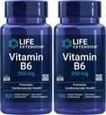 Life Extension Vitamin B6, 250 mg, high Potency, Cardiovascular, neurological Health, Eye Health, Healthy Kidney Function, Gluten-Free, Non-GMO, Vegetarian, 100 Capsules, (Pack of 2)