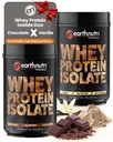 EarthNutri Whey Isolate Protein Powder Bundle – Pure Whey Isolate for Strength & Performance – Post Workout with 25g Protein per Serving – Non-GMO, Gluten-Free – Vanilla & Chocolate – 20 Servings Each
