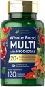 Nature's Fortune Whole Food Multivitamin mit Probiotics | 120 beschichtete Kapseln | Hergestellt mit 20 Früchten und Gemüse | Non-GMO & Gluten Kostenlose Ergänzung