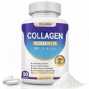 Multi Collagen Peptides for Women & Men - 1800mg Collagen Supplement with Hyaluronic Acid & Vitamin C - Types I, II, III, V, X Collagen Tablets for Hair, Skin, Nails & Joint - 90 Capsules