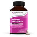 LifeSeasons Women's Multivitamin – High Potency with 21 Vitamins & Minerals, PureWay-C®, NAD+, Active B-Vitamins, TRAACS® Chelates, enXtra® for Energy, Probiotics & Mushrooms – 120 Veg Capsules