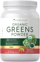 Carlyle Organic Greens Powder | 35.2 oz Supplement | Strawberry Kiwi Flavor | Relieves Occasional Gas, Discomfort & Bloating | with 20+ Superfoods, and Prebiotics | Vegan, Non-GMO and Gluten Free
