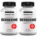 Research Labs 2 Fer 1 Ad - 1500mg Clinical Grade Berberine High Absorption Formula & BerberQuilTM Support. 180 Total Capsules. 500mg Jede Kapsel