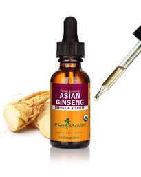 Herb Pharm Asian (Panax) Ginseng Liquid Extract for Energy and Stamina Support - 1 Unze