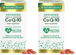 Nature's Bounty Advanced Triple Absorb Co Q-10, Heart Health, Rapid Release Softgels, 90 Ct (Pack of 2)