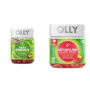 OLLY Daily Energy Gummy, Caffeine Free, Vitamin B12, CoQ10, Goji Berry, Adult Chewable Supplement & Metabolism Gummy Rings, Apple Cider Vinegar, Vitamin B12, Chromium, Energy and Digestive Health