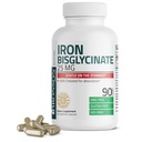Bronson Eisen Bisglycinat 25 mg Gentle on The Stomach, unterstützt Energie & Gesunde rote Blutzellenproduktion - Non-Constipating Formula - Non GMO, 90 Vegetarische Kapseln