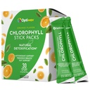 Chlorophyll Powder Packets - Chlorophyll Stick Packs for Water - Detox Boost Gut Health & Antioxidant Support Natural Green Juice Powder - Vegan Gluten-Free Sugar Free Orange Flavor 30 Packs