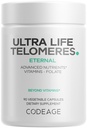 Codeage Ultra Life Telomeres Supplement - 5 MTHF Folate Vitamin B9, Vitamin B12 Methylcobalamin, Vitamin D3, L-Theanine, Ashwagandha - 3-Month Supply - DNA, Methylation Cycle - Non-GMO - 90 Capsules