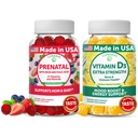 Lunakai USA Made 17-in-1 Prenatal Vitamins and Vitamin D3 Gummies Bundle – Delicious Daily Prenatal Gummies for Maternal Wellness Support, 60ct Each