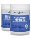Natural Wellness Collagen Peptides (Type I & III) – Hydrolyzed Bovine Collagen for Hair, Skin, Nails, Joints & Bones – 20g Protein Per Serving – Unflavored, Non-GMO, Gluten-Free: 2-PACK, 28-Day Supply