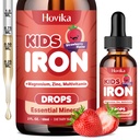 Flüssige Eisen-Ergänzung für Kinder & Frauen Männer - mit Magnesium, Zink & Kinder Multivitamin Eisen Tropfen - Immununterstützung, Blut Builder & Energie Unterstützung für Eisenmangel, Anämie, Vegan 2 Fl Oz