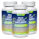 Brain Supplements for Memory & Focus,15 in 1 Brain Supplement Nootropic with Bacopa Monnieri,Alpha GPC, Ginkgo Biloba,Lion's Mane for Mental Clarity & Concentration 120 Caps (3)