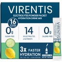 16 Sticks Electrolytes Powder Packets Sugar Free Hydration Packets Liquid Daily IV Electrolyte Drink Mix for Rehydration with 8 Electrolytes & 6 Vitamins, Low Sodium, Cucumber Lime