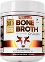 Solo Bone Broth Protein Collagen Powder Low Sodium, 16g hydrolysierte Collagen Typ I & III, für Gesunde Haut, Nägel, Haar, Gelenke & Verdauung, Gras Fed, 1 lb (Kanister - Net Wt. 1 lb. Pulver)