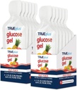 TRUEplus Glucose Gel Pouch, Fruit Punch Flavor, 15g schnell wirkende Kohlenhydrate, fettfrei, Glutenfrei, schnelle Unterstützung für niedrigen Blutzucker und Energie, 12 Pack