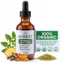 Leefy Organics Herbal Bitters for Digestion – Liquid Digestive Drops with Organic Gentian, Dandelion & Ginger for Bloating, Gut Health, Liver Support – Fast-Acting Sublingual Tincture – 30 Servings