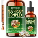 WELBUDA 11in1 Mushroom Supplement Liquid Complex Blend with Lion's Mane, Cordyceps Sinensis, Reishi, Chaga, Turkey Tail, Ashwagandha, Maitake, Shiitake and Oyster Mushrooms - 1 FL Oz - 60 Day Supply