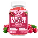 Suiyilary Feminine Probiotics Gummies, Vaginal Health & Women's pH Balance Gummy Supplement with Cranberry Pineapple Powder, Sugar Free Vegan, 60 Count (Cranberry)