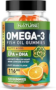 Omega 3 Fish Oil Gummis mit EPA & DHA von Wild Fish - Triple Strength Omega 3 Fish Oil Gummy, unterstützt gesundes Herz, Gehirn & Immunsystem, Burpless & Natural - 60 Gummis, 30 Tage Versorgung