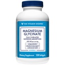 The Vitamin Shoppe Brand Magnesium Glycinate 400 MG, Chelated Magnesium for Superior Absorption, Energy Production, Relaxation & Sleep Support, Cardiovascular Health, Gluten Free, 120 Softgels