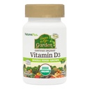 NaturesPlus Source of Life Garden Vitamin D3 - 60 Capsules, Pack of 2 - Immune System Support - USDA Certified Organic, Non-GMO, Vegan, Gluten Free - 60 Total Servings