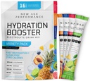 New Age Performance Hydration Packets, Electrolytes Powder, Liquid Enhancer for Dehydration Relief, L-Glutamine Amino Acids for Muscle Workout Recovery, Sugar Free & 0 Calorie, 16 Packets (Variety)