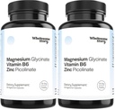 Zinc Picolinate, Magnesium Glycinate Supplements with P5P Vitamin B6 | Magnesium and Zinc Vitamin | Reproductive & Fertility Health, Hormone Balance, Immune System Support | 30 Day Supply (Pack of 2)