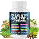 Cortisol Supplements for Women and Men with Magnesium, Ashwagandha, Rhodiola Rosea, L-Theanine for Cortisol Reducer, Stress Relief and Sleep Support Vegan Capsules - 60 Count