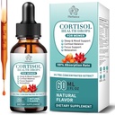 Cortisol Supplements for Women, Cortisol Liquid Drops w.Ashwagandha Rhodiola Rosea Magnesium L-Theanine Phosphatidylserine Black Peper, Hormone Balanced & Lower Cortisol - 30 Day Vegan Supply