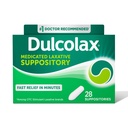 Dulcolax Stimulans Laxative Medicated Suppositories, Predictable & Effective Constipation Relief, Bisacodyl 10 mg, 28 Count, Stimulans Laxatives