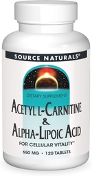 Quelle Naturals Acetyl L-Carnitin & Alpha-Lipoic Acid 650mg- 120 Tabletten