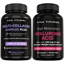 Vital Vitamins Multi-Collagen Plus 150 ct + Hyaluronic Acid Capsules 60 ct