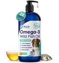 Flüssiges Fischöl für Hunde mit Omega 3, 6 & 9 Fettsäuren, Wild Caught aus Island, Haut und Mantel Ergänzung für Shedding, juckende Haut, Allergien, Gehirn und Herzgesundheit, reich an EPA + DHA - 32 oz