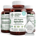 Natürliche Nutra 100% USDA Organische Spirulina Tabletten, hilft Körperfette zu halten, fördert Lebergesundheit, fördert Immunsystem, hilft Stoffwechsel zu verbessern, fördert Immunität, 300mg, 100 Vegan Tabletten