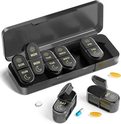 AM &amp; PM Pill Organizer 7 Tage, Wöchentliche Pille Fall 2 Mal pro Tag, Pille Box 7 Tag, Medizin Pill Organizer für Reisen, Vitamine, Fischöle, Nahrungsergänzungen