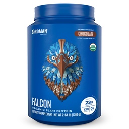 BIRDMAN Falcon Vegan Protein Powder Organic, Stevia & Sugar Free, Plant Based Protein, Low Carb, Dairy Free, Keto, Non Whey Protein, Probiotic, Pea Protein | Chocolate Flavor - 37 Servierungen - 2.64lb