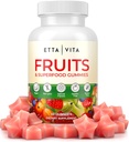 Superfruits Gummi Ergänzung für Bloating & Gut Gesundheit, 9 Superfruits Ergänzung für Erwachsene & Kinder, Collagen Booster - Immunität & Antioxidans Unterstützung, Non-GMO, Pectin-Based, Gluten-Free, keine Kapseln