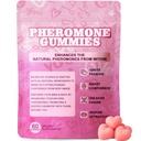 Pheromone Gummies for Women, with Slippery Elm- Enhance Your Confidence & Attraction - Natural Hormone Balance & Body Odor Support, Non-GMO,Gluten-Free,Strawberry Flavor– 60 Vegan Gummies