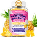 Feminine Balance Gummies for Women - PH Balance Gummies Support Vaginal Flora, Gut Health & Immune System, Vegan, Gluten-Free, Tropical Pineapple Flavor (60 Count)