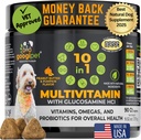 Googipet Premium 10 in 1 Hund Vitamine Multivitamin Kaubar mit Probiotika für Gut Gesundheit, Hunde Vitamine und Ergänzungen w/Vitamin C & Glucosamin für Gelenkunterstützung (Peanut Butter & Kürbis Flavor)