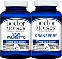 Doctor Morse's Saw Palmetto 5000mg & Cranberry 30000mg Bundle - Prostate Health, Urinary Tract Support, and Overall Wellness for Men and Women, FDA-Registered, NSF-Certified 90 Capsules